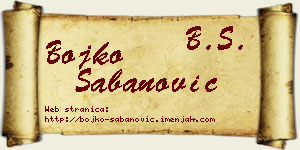 Bojko Šabanović vizit kartica